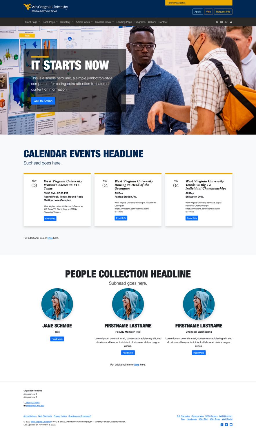 Frontpage - Conference or Event screenshot