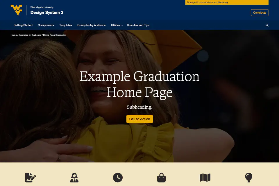 Screenshot of Graduation home page