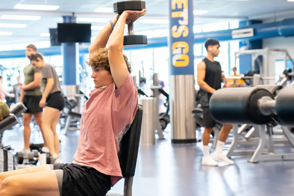 Students at the gym