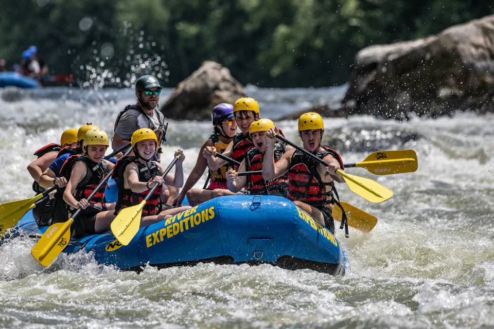 Students rafting