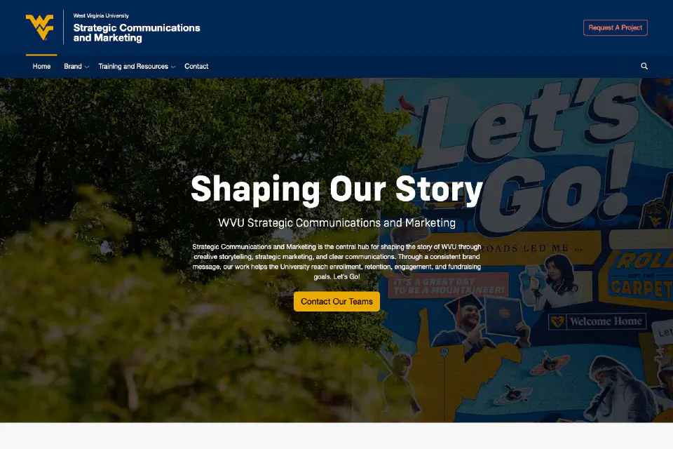 Screenshot of the SCM website.